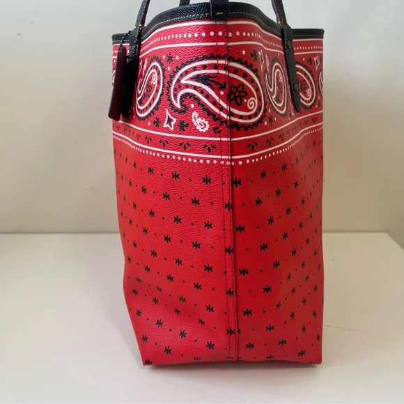 DISNEY X COACH Mickey Mouse Reversible Bandana Print City Tote - Picture 4 of 12
